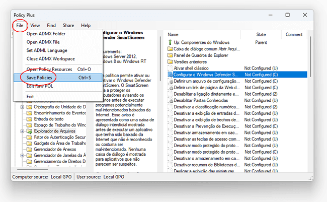 Passo 6 - Como usar o gpedit no Windows 11 Home Single Language